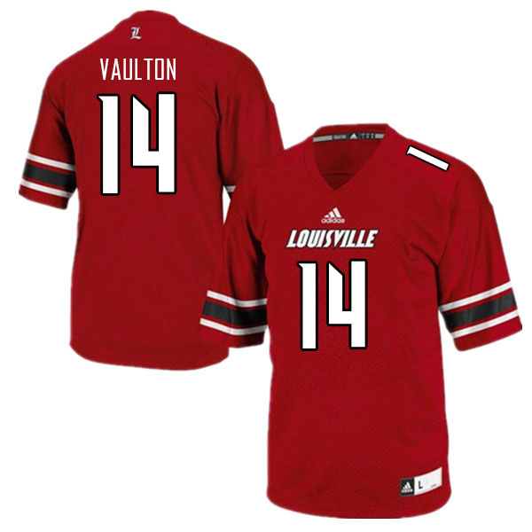 Men #14 Sam Vaulton Louisville Cardinals College Football Jerseys Sale-Red - Click Image to Close